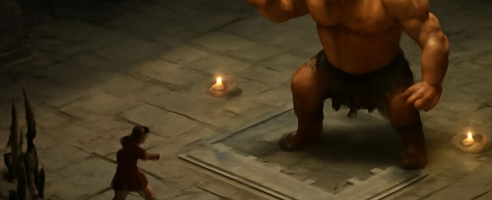 A hero choosing a dangerous path in a procedurally generated dungeon