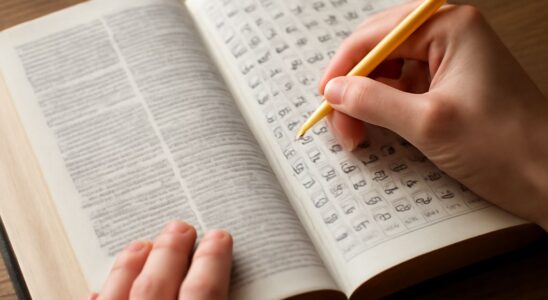 Printable Bible word-search puzzle grid with a Promised Land theme