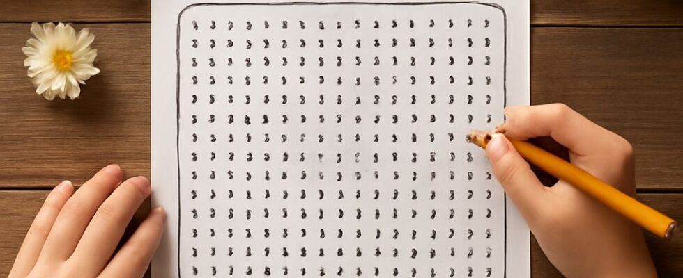 Large-letter easy word search grid for children