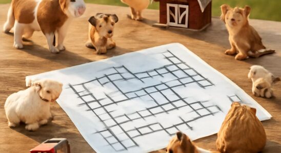 Kids crossword puzzle grids with clues and separate answer keys