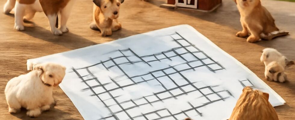Kids crossword puzzle grids with clues and separate answer keys