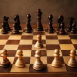 King's Gambit in chess: opening position after 2.f4, with White offering the f-pawn for central control and attacking chances.