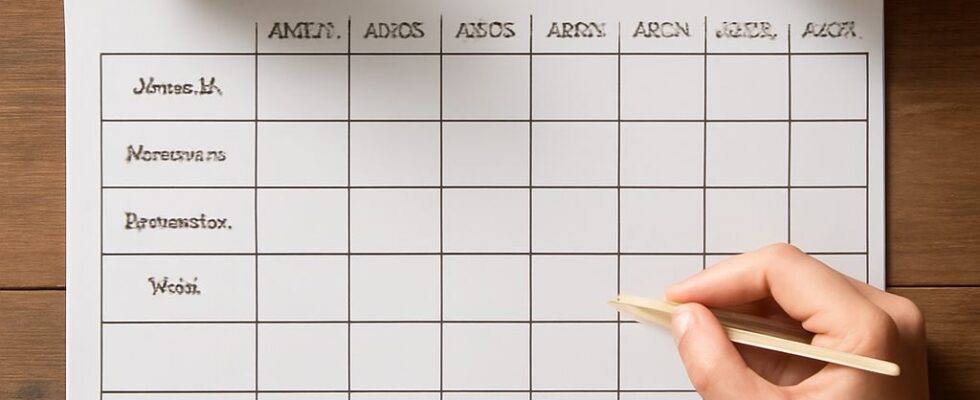 Print-ready logic puzzle grids with clue categories and solutions
