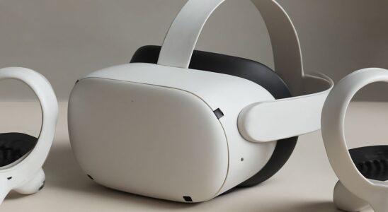 Player exploring a colorful VR scene through a Quest headset