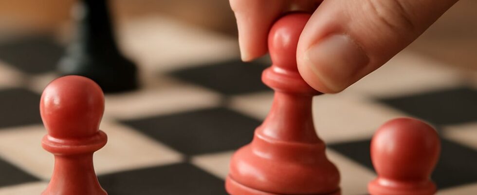 Chessboard showing a Sicilian Defense position