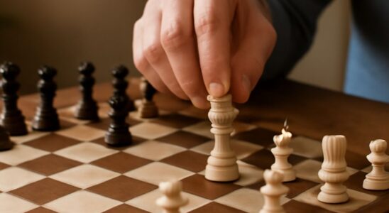 Chessboard showing the Ruy Lopez Spanish Opening after 1.e4 e5 2.Nf3 Nc6 3.Bb5