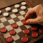 Checkers game board setup