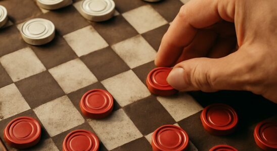 Checkers game board setup
