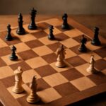 Chess board displaying strategic moves