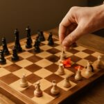 Chessboard illustrating the Italian Game opening