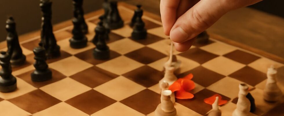 Chessboard illustrating the Italian Game opening