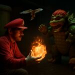 King Koopa in a video game setting