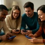 People enjoying online trivia games together