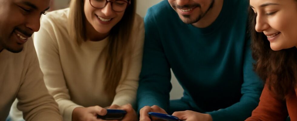 People enjoying online trivia games together