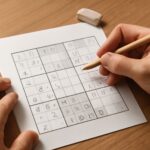 Sudoku puzzle grid with numbers