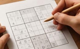 Sudoku puzzle grid with numbers