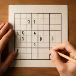 Sudoku puzzle with numbers and grid