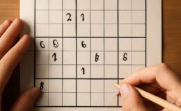 Sudoku puzzle with numbers and grid